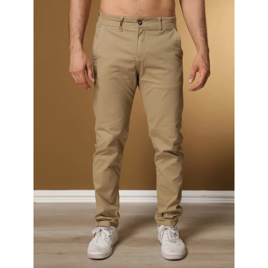 Calça de Sarja Social Masculina Bolso Embutido Slim Fit com Lycra-Esporte Fino
