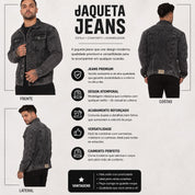 JAQUETA JEANS MASCULINA SLIM PREMIUM ESTONADA STREETWEAR 4 CORES