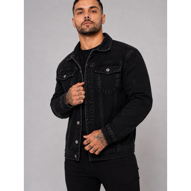 JAQUETA JEANS MASCULINA SLIM PREMIUM ESTONADA STREETWEAR 4 CORES