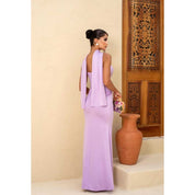 Vestido Longo Festa Formal Feminino Modelo Sereia Com Mini Capa em Tecido Malha Trilobal Tam P ,M ,G
