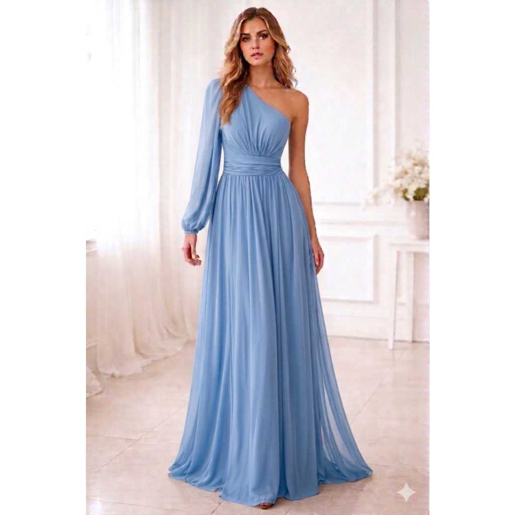 vestido de festas, de tule liso com manga longo luxo ideal ,para todo ocasião  importantes
