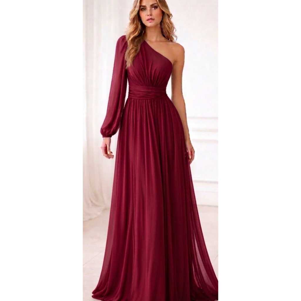 vestido de festas, de tule liso com manga longo luxo ideal ,para todo ocasião  importantes