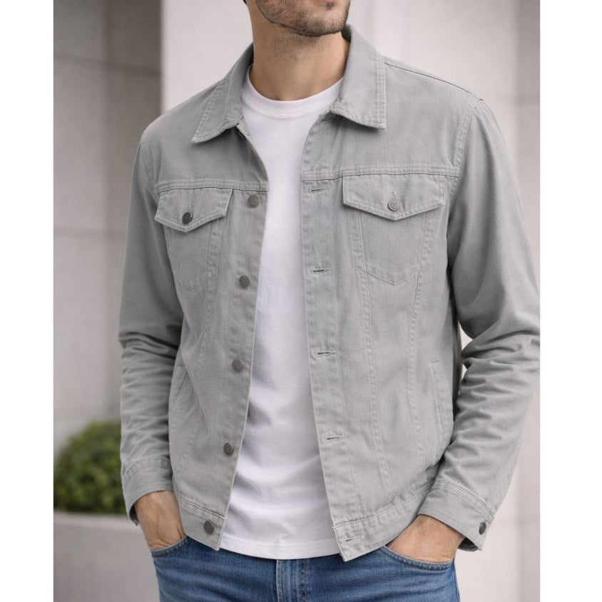 Jaqueta Jeans Masculina Com Fechamento em Botões