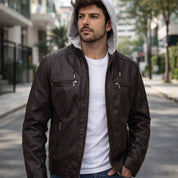 Jaqueta De Couro Masculina Casaco Blusa De Frio Corta Vento Impermeavel