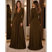 Vestido Longo manga longa Malha Fluity Premium Elegante Festa Casamento madrinha lindo