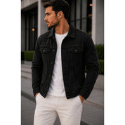 Jaqueta Jeans Masculina Algodão Premium Estilo Moderno Design Versatil Casual Elegante Confortável