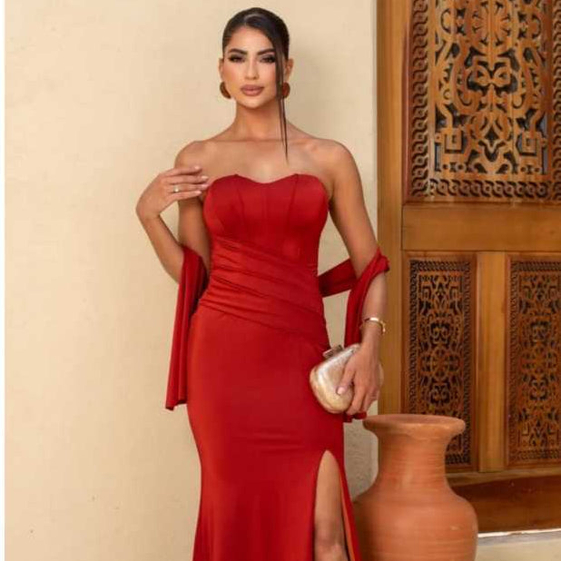 Vestido Longo Festa Formal Feminino Modelo Sereia Com Mini Capa em Tecido Malha Trilobal Tam P ,M ,G