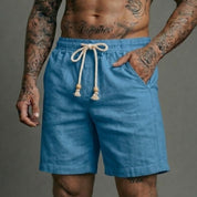 Short Linho Masculino Premium Estilo Mauricinho Moda Praia Verão - Cordão Ajustável Luxo