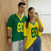 Camisa Brasil Oversize Manga Curta Copa Tricot Qualidade Camiseta Básica Time Seleção Básico Unissex