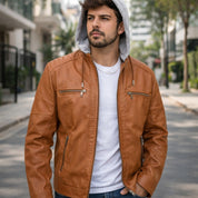Jaqueta De Couro Masculina Casaco Blusa De Frio Corta Vento Impermeavel