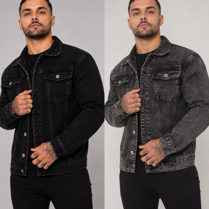 JAQUETA JEANS MASCULINA SLIM PREMIUM ESTONADA STREETWEAR 4 CORES
