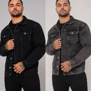 JAQUETA JEANS MASCULINA SLIM PREMIUM ESTONADA STREETWEAR 4 CORES