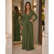 Vestido Longo manga longa Malha Fluity Premium Elegante Festa Casamento madrinha lindo