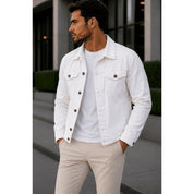 Jaqueta Jeans Masculina Algodão Premium Estilo Moderno Design Versatil Casual Elegante Confortável
