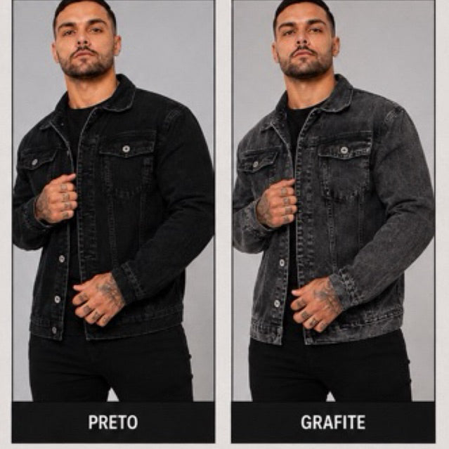 JAQUETA JEANS MASCULINA SLIM PREMIUM ESTONADA STREETWEAR 4 CORES