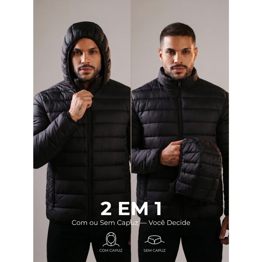 Jaqueta De Frio Peluciada Masculina Couro Sintetico Impermeavel Casaco Inverno Premuim