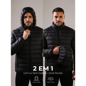 Jaqueta De Frio Peluciada Masculina Couro Sintetico Impermeavel Casaco Inverno Premuim