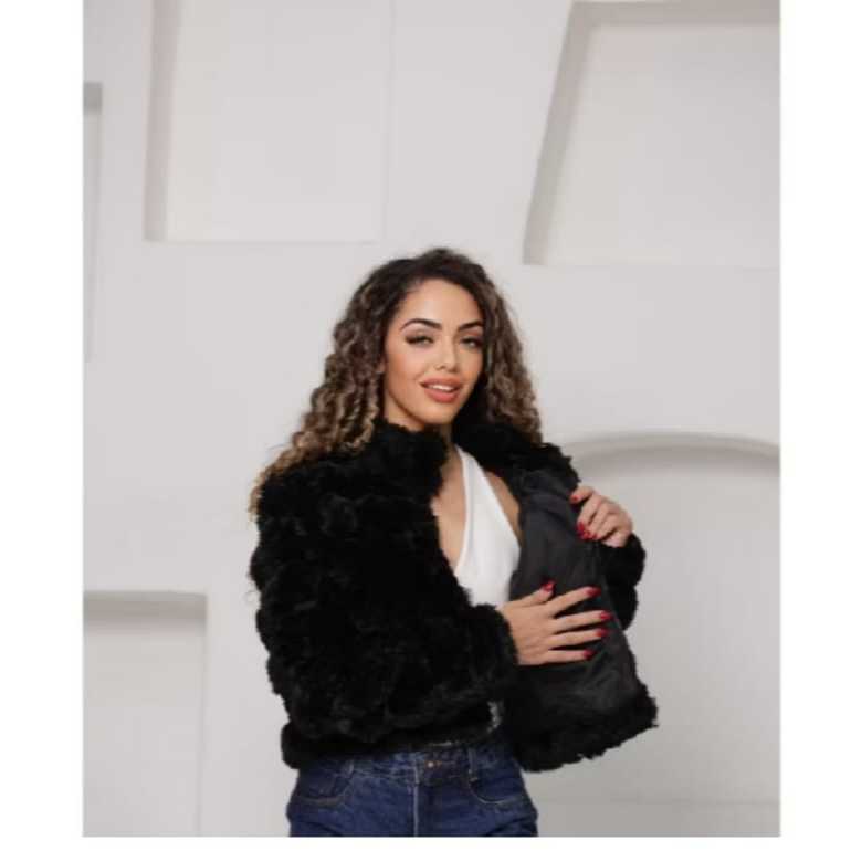 Jaqueta Puffer Feminina Teddy Pelúcida Inverno Pelinhos casaco de pele sintetica faux fur jacket