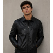 Jaqueta De Couro Ecológico Masculina Motoqueiro