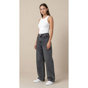 Calça Feminina Wide Leg 36 ao 48 Balão Baggy Boca Larga Estonado Moda Feminina Streetwear 100% Algodão Direto da Fábrica
