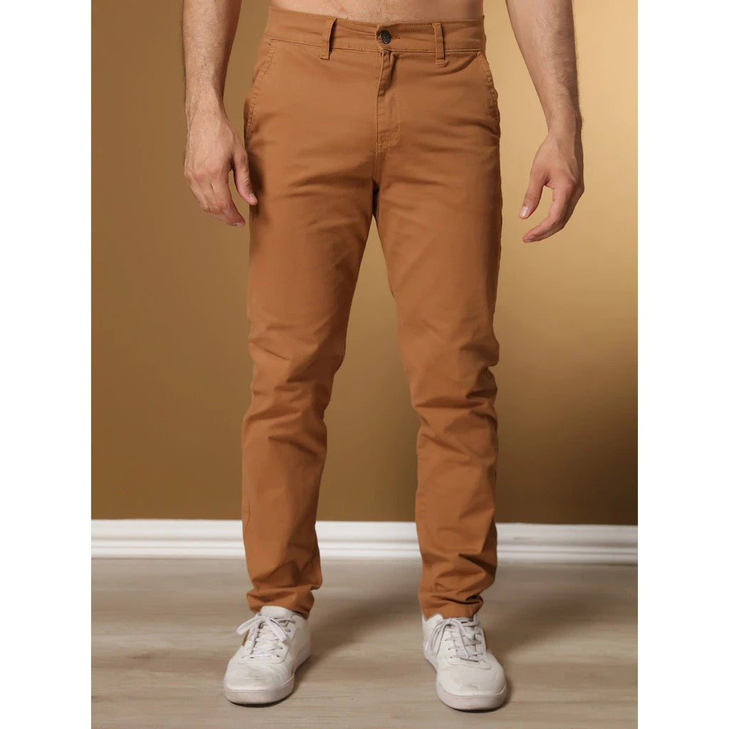 Calça de Sarja Social Masculina Bolso Embutido Slim Fit com Lycra-Esporte Fino