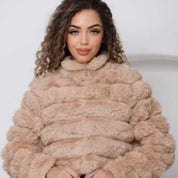 Jaqueta Puffer Feminina Teddy Pelúcida Inverno Pelinhos casaco de pele sintetica faux fur jacket