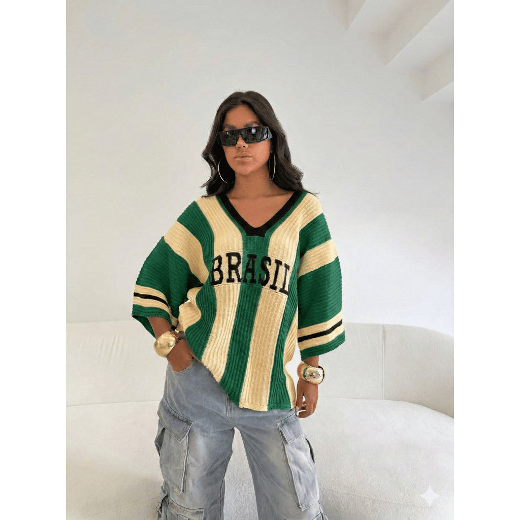 Blusão Copa do Mundo Sensação ALTA QUALIDADE Tricot Brasil Moda Inverno 2026