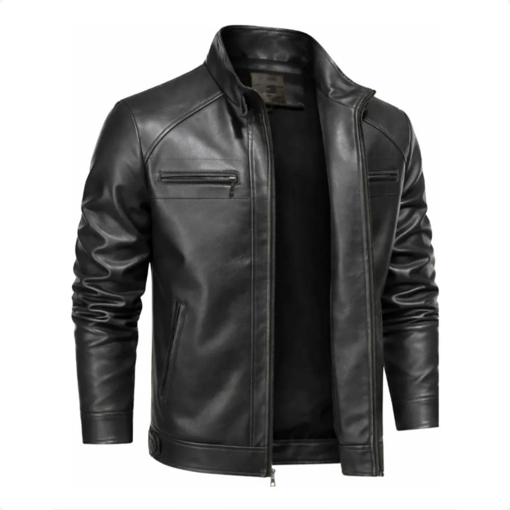 Jaqueta De Couro Masculino Slim Resistente Frio Inverno