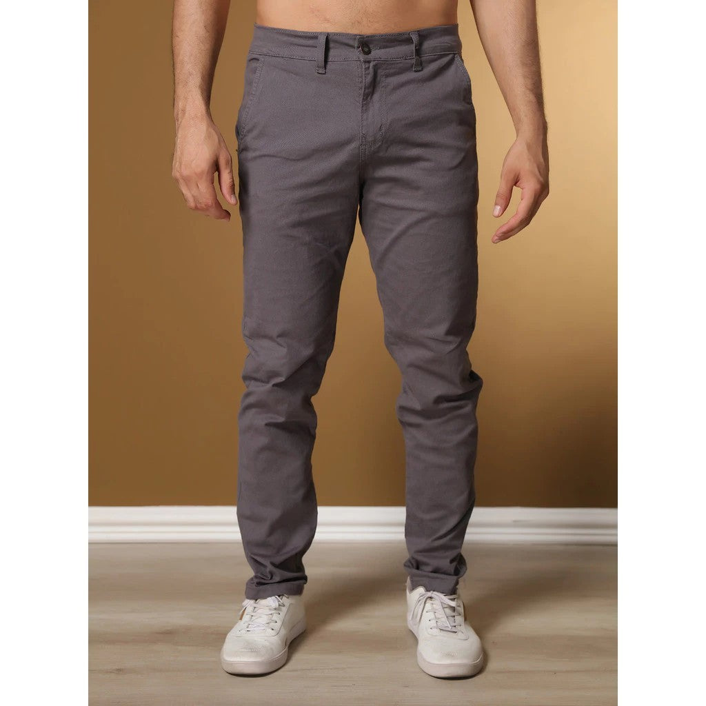 Calça de Sarja Social Masculina Bolso Embutido Slim Fit com Lycra-Esporte Fino