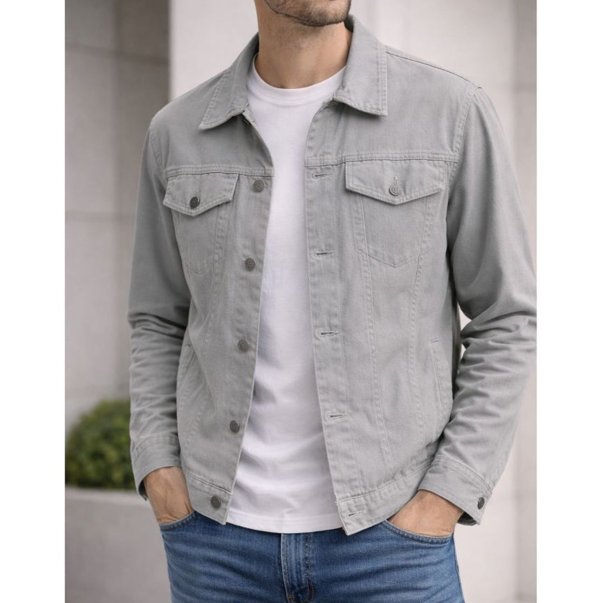 Jaqueta Jeans Masculina Com Fechamento em Botões