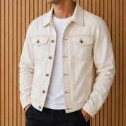 Jaqueta Jeans Masculina Com Fechamento em Botões