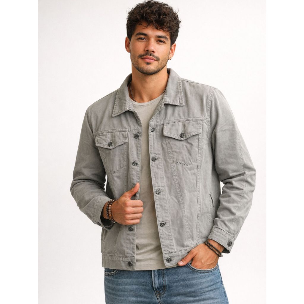Jaqueta Jeans Masculina 100% Algodão Premium Casaco Blusa de Frio Inverno