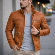 Jaqueta De Couro Masculina Casaco Blusa De Frio Corta Vento Impermeavel