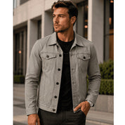 Jaqueta Jeans Masculina Algodão Premium Estilo Moderno Design Versatil Casual Elegante Confortável