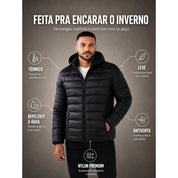 Jaqueta De Frio Peluciada Masculina Couro Sintetico Impermeavel Casaco Inverno Premuim