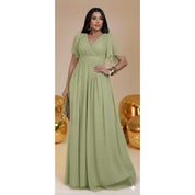 vestido feminino rubi elegante tule com manga fluida , para festas, casamento e formaturas