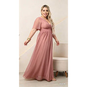 vestido feminino rubi elegante tule com manga fluida , para festas, casamento e formaturas