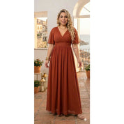 vestido feminino rubi elegante tule com manga fluida , para festas, casamento e formaturas