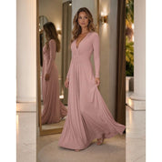 Vestido Longo manga longa Malha Fluity Premium Elegante Festa Casamento madrinha lindo