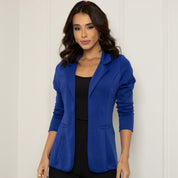 Blazer Social Feminino Elegante Atemporal Sobretudo Acinturado Casual