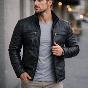 Jaqueta De Couro Masculina Casaco Blusa De Frio Corta Vento Impermeavel