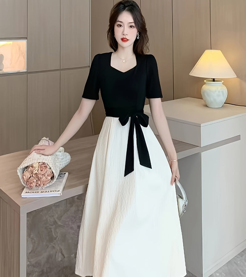 Vestido com Laço - Look Coreano de Primavera