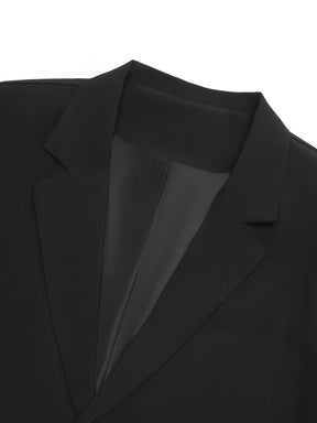 Blazer masculino leve, abotoamento, corte casual, preto, com gola entalhada