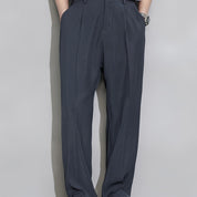 Calça Casual Masculina de Perna Reta com Cós