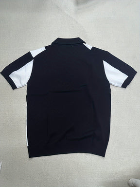 Camisas de golfe de lapela de manga curta com blocos de cores confortáveis