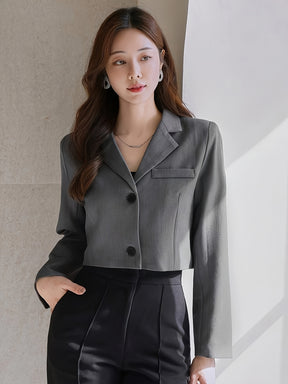 Blazer cinza curto