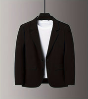 Blazer Masculino Leve com Gola Entalhada – Estilo Casual Coreano