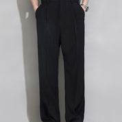 Calça Casual Masculina de Perna Reta com Cós