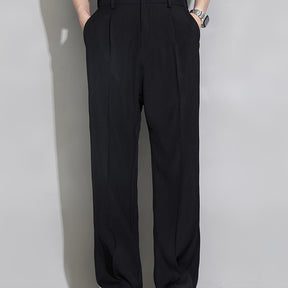 Calça Casual Masculina de Perna Reta com Cós