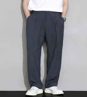Calça Casual Masculina de Perna Reta com Cós